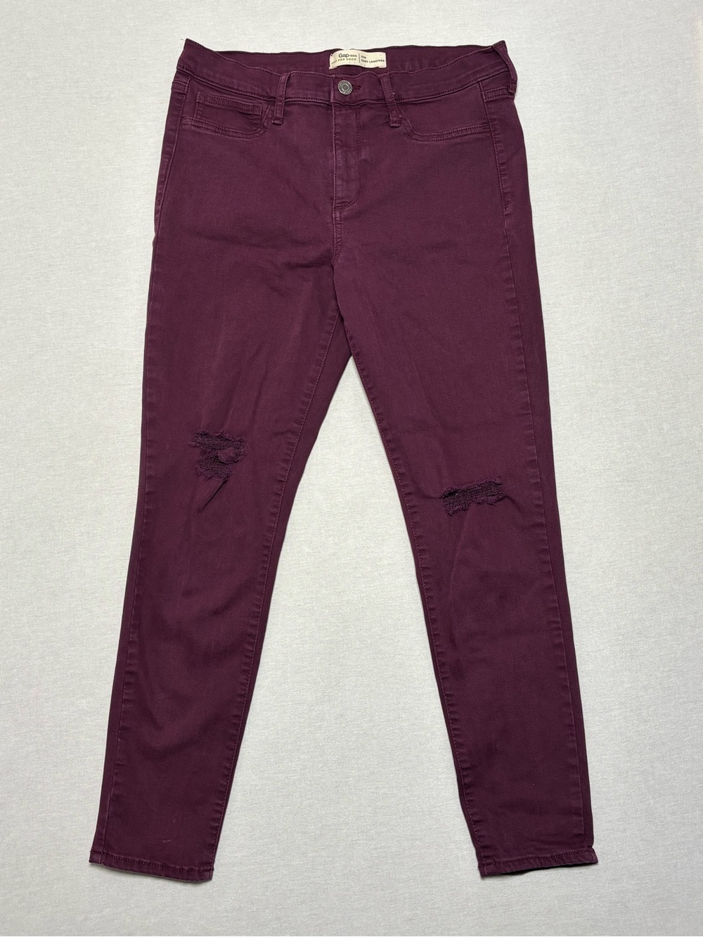 GAP Plum Skinny Jeans with Knee Rips